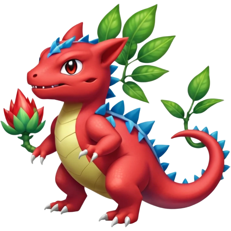 Shiny Aural Bulbasaur-Charmeleon-Inteleon-Sceptile-Greninja-Fakémon-fusion (full body) emoji