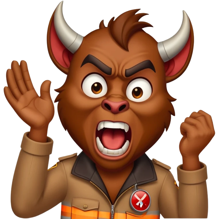 Taz devil directing traffic, yelling at people emoji