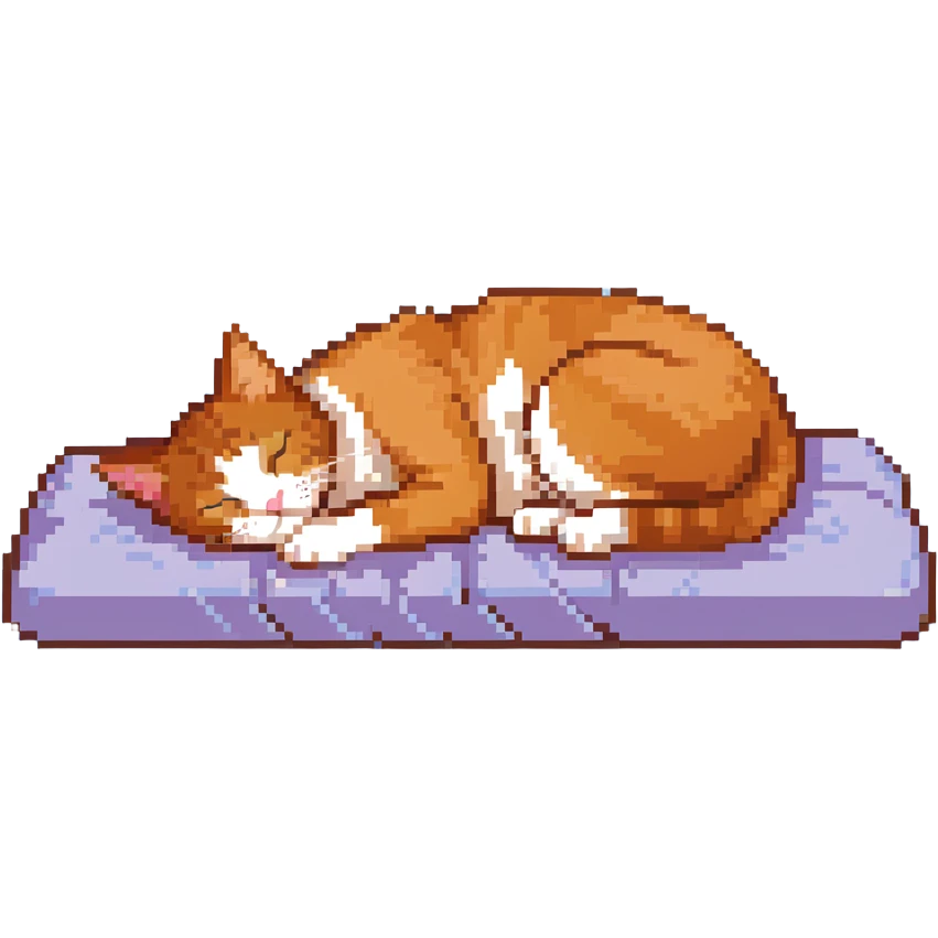 A ginger cat sleeping under the cherry blossoms emoji