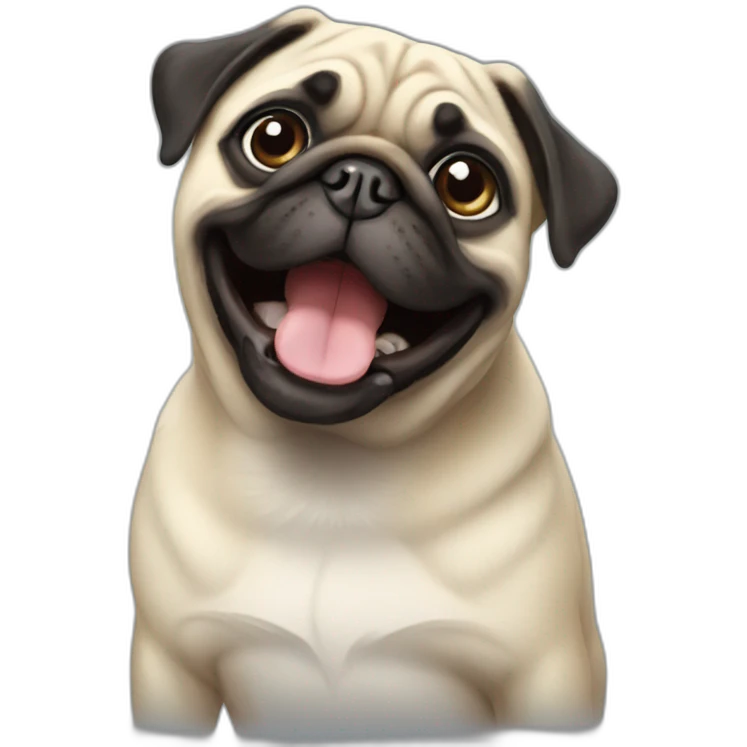Pug happy emoji