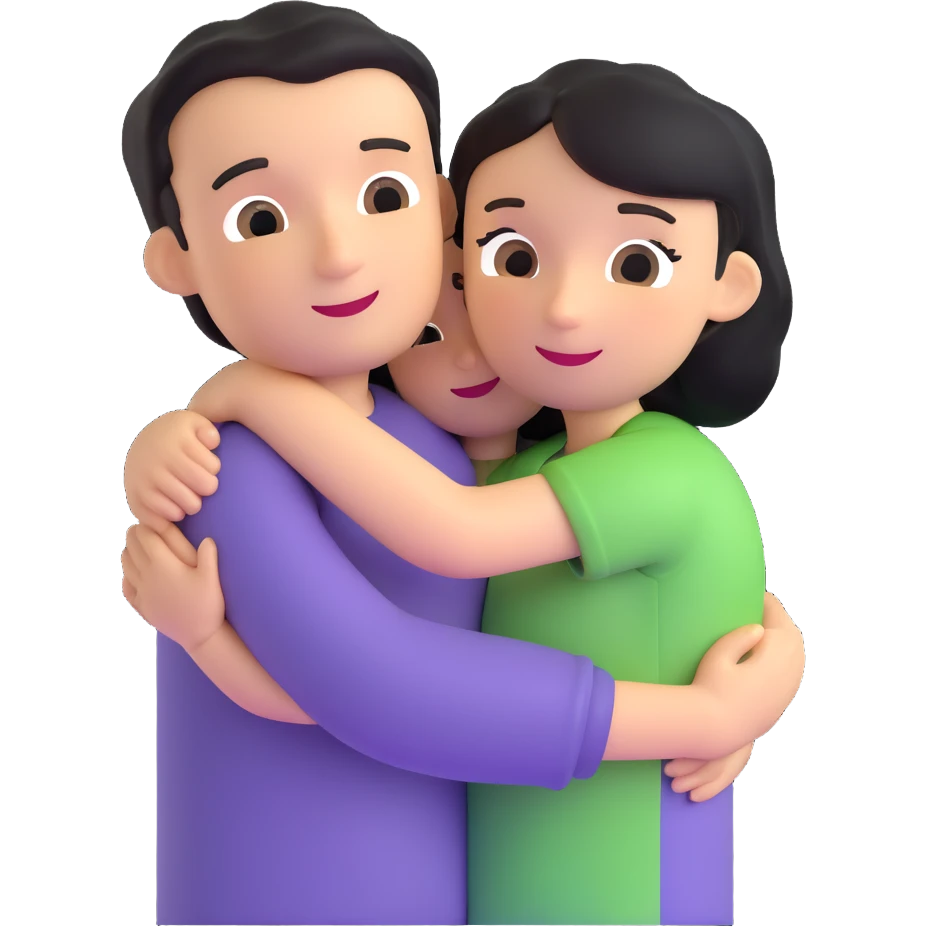 two parents hugging emoji