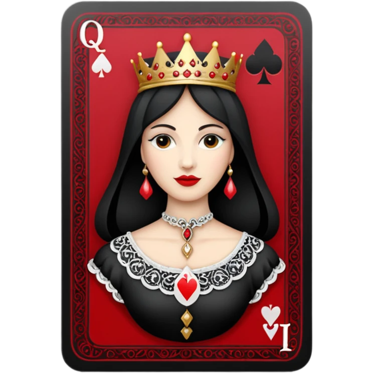 Solitaire card queen emoji