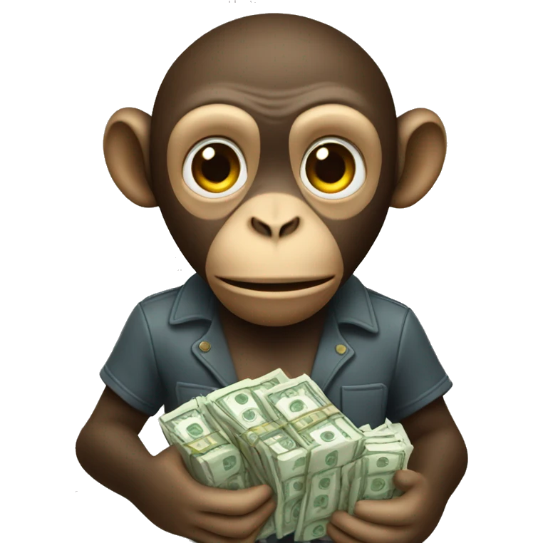 monkey holding stack of money  emoji