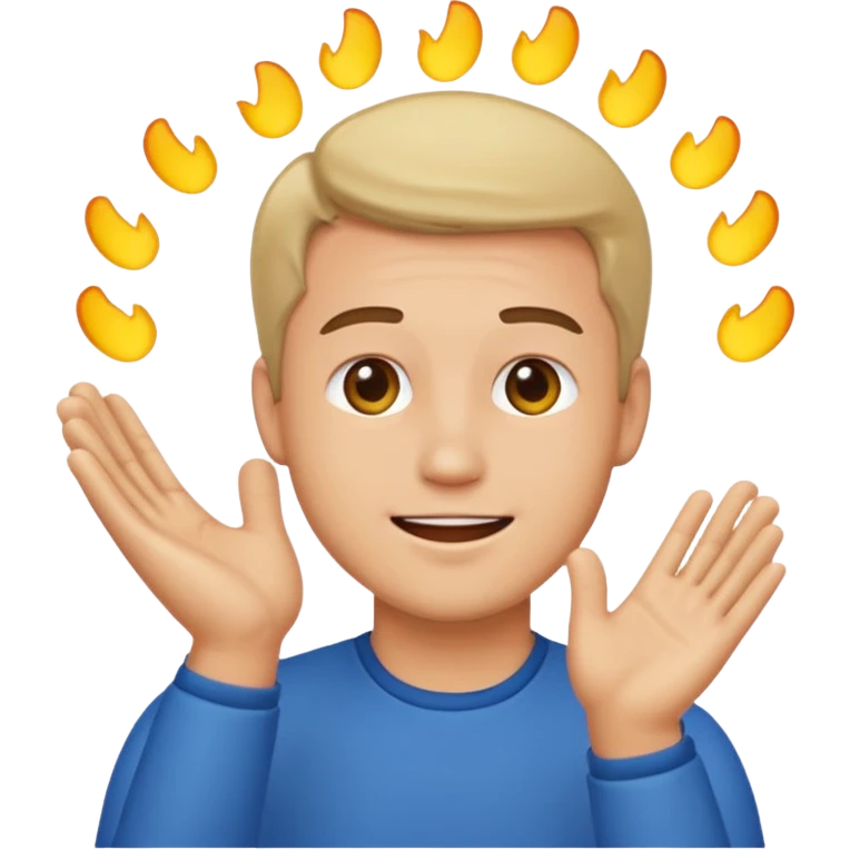 caucasian man clapping, emoji style emoji