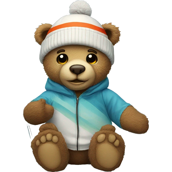 Teddy bear with ski emoji