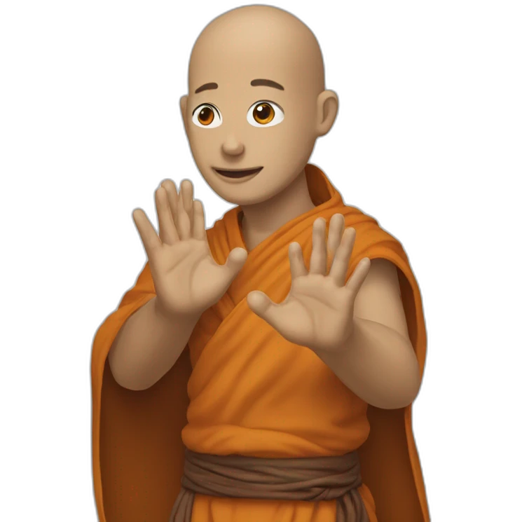 The open hand haling monk emoji