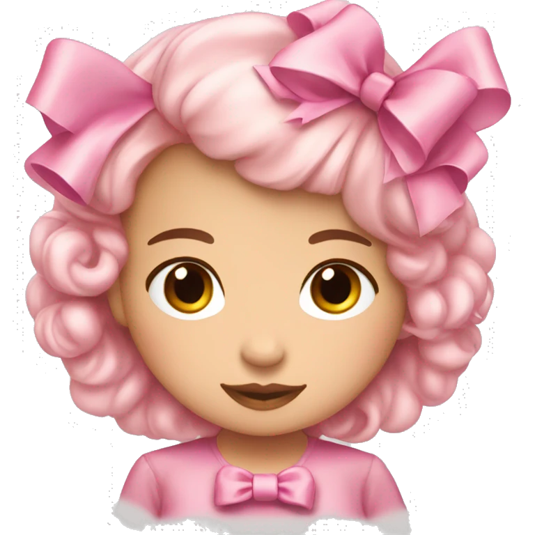 Pink coquette bow soft edge emoji