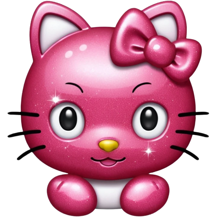 red glitter hello kitty emoji