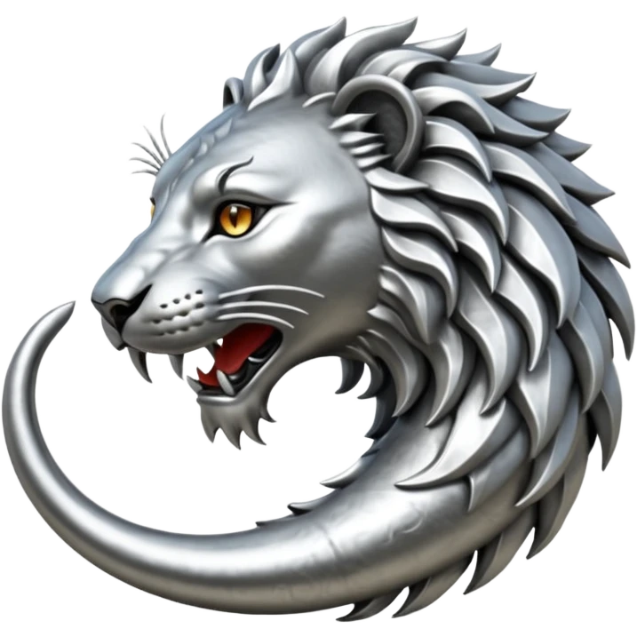 Silver Elder Scrolls Online Lion eating its tail Ouroboro emoji