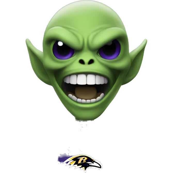 Alien cheering for ravens  emoji