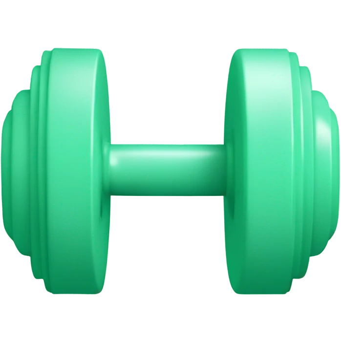 Dumbbell mint green emoji