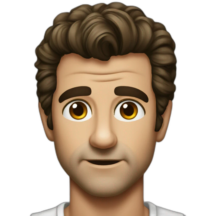 Young Mel Gibson portrait without smile emoji
