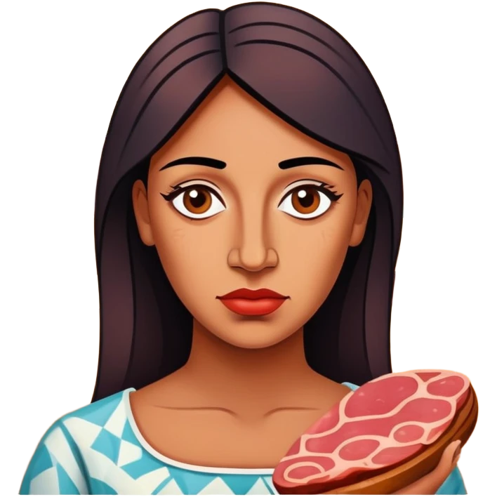 picasso style woman with SPAM MEAT Landscape  emoji