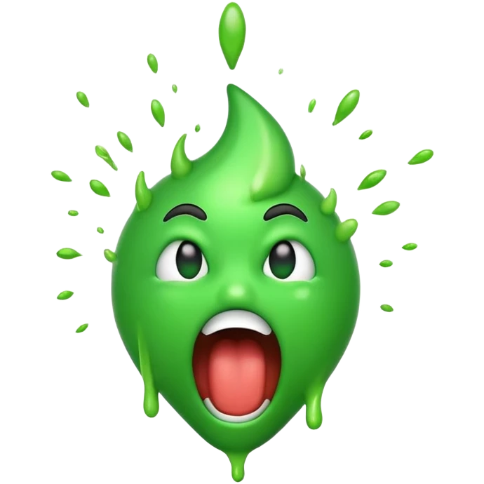 An emoji face with puke blasting out of mouth, nose and ears  emoji