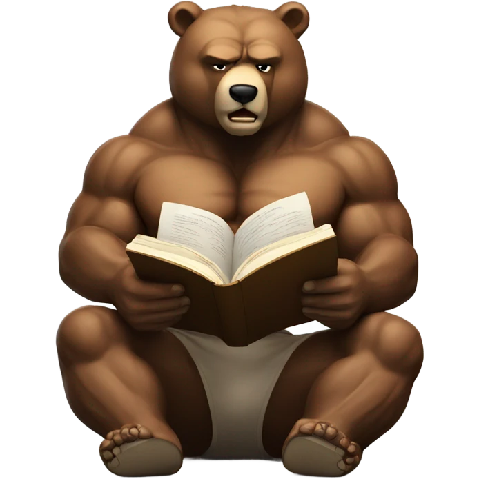 muscle bear reading emoji