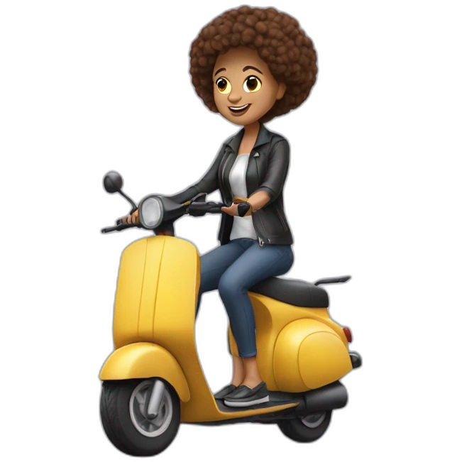 Catherine mehu sur un scooter emoji