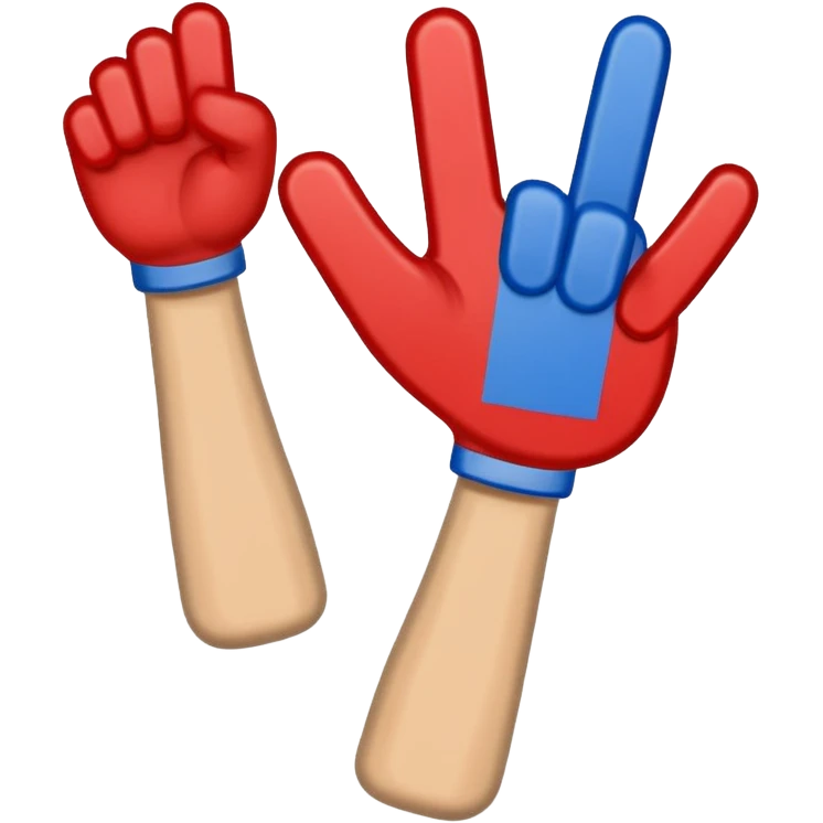 foam finger football blue (#00A3E0) and red (#F9423A) emoji