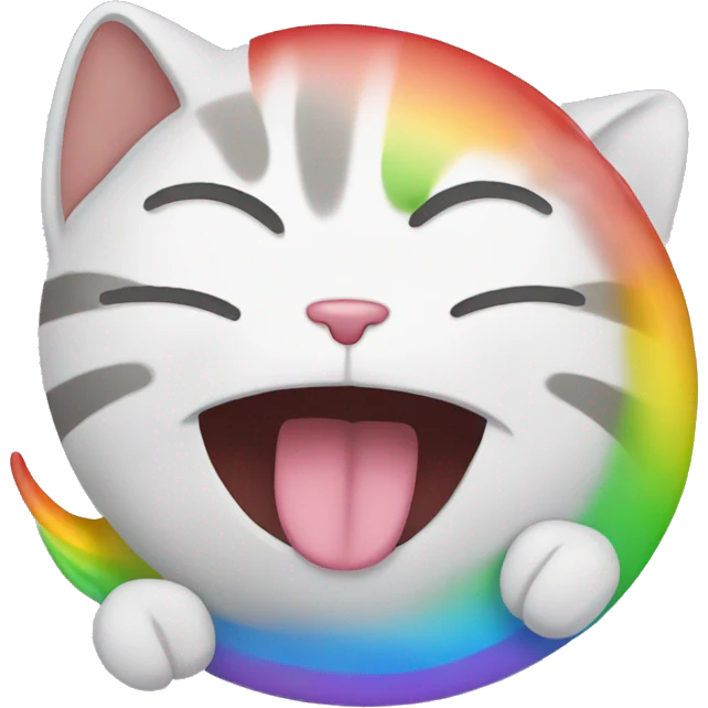 cat throwing up rainbows emoji