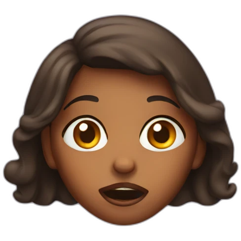 Brown girl scared emoji