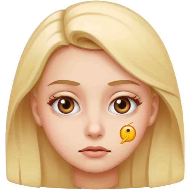 Upset girl with eye rolling emoji emoji