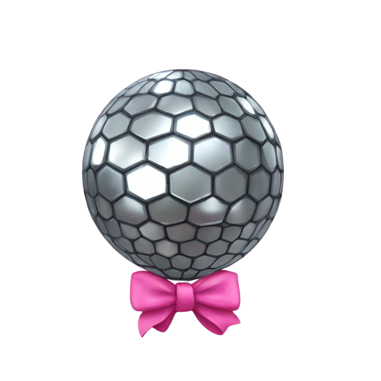 disco ball with pink bow emoji