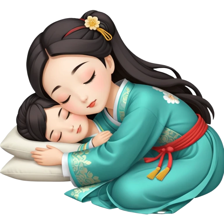 Beautiful girl sleeping in Hanfu emoji