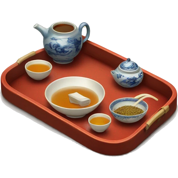 chinese tray with tea emoji