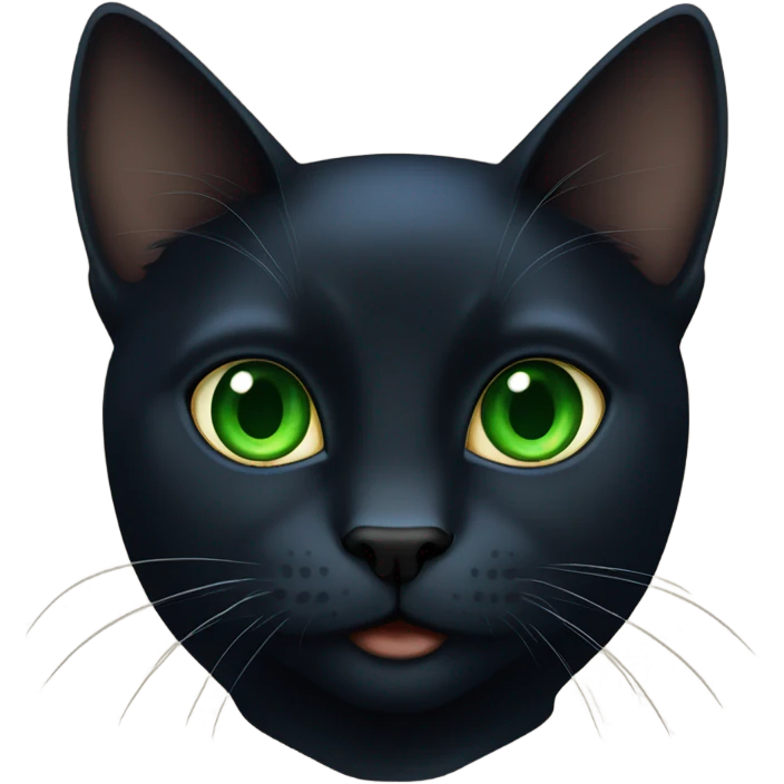 black cat green eyes blue collar emoji