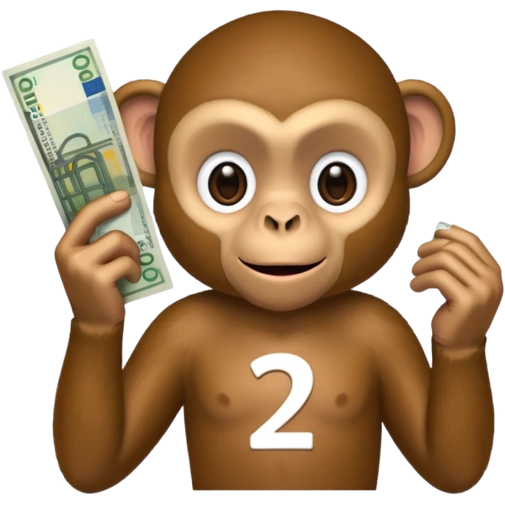 create a monkey holding a 20 euro bill I NEED EXACT A 20 EURO BILL emoji