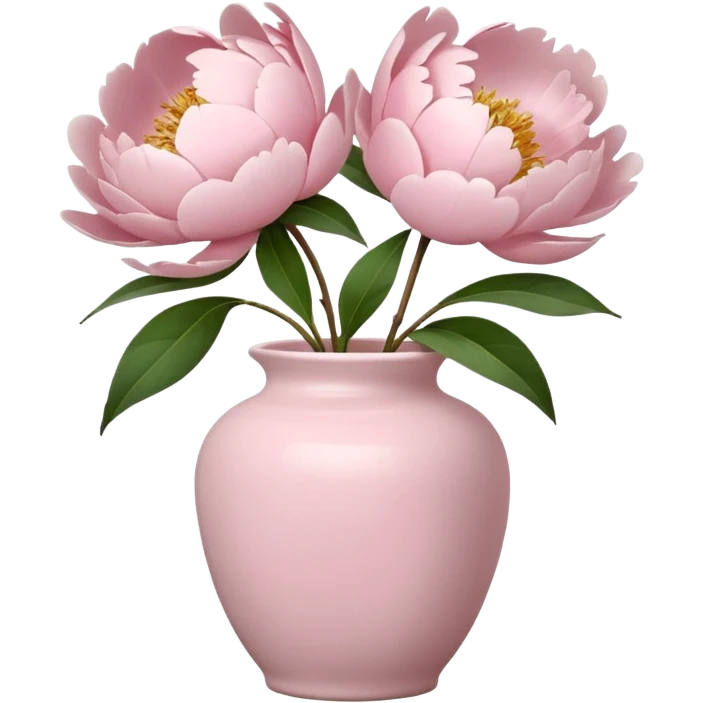 light pink peonies in light pink vase emoji