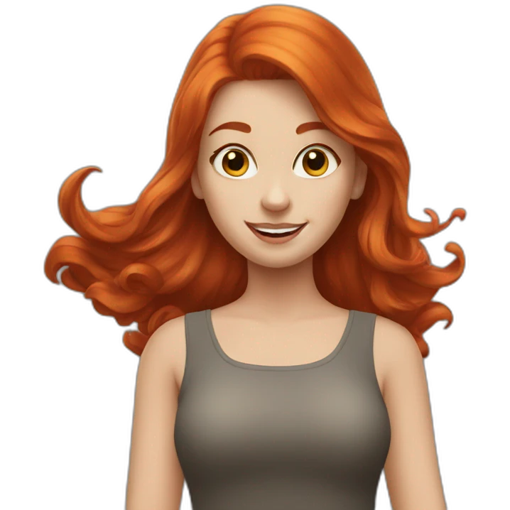 Redhead girl dance emoji