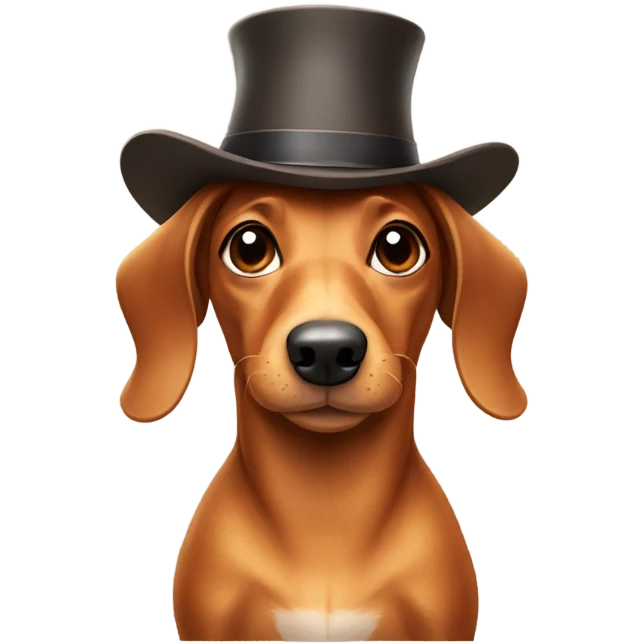 Wiener dog with a hat  emoji