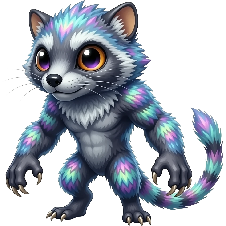 shiny vernid-sergal-civet-genet-monster-creature-hybrid emoji