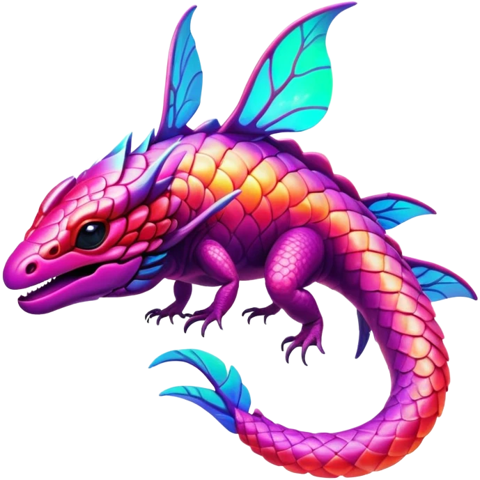 Tropical futuristic lush warm-colored neon Fionbri-Vernid-creature emoji