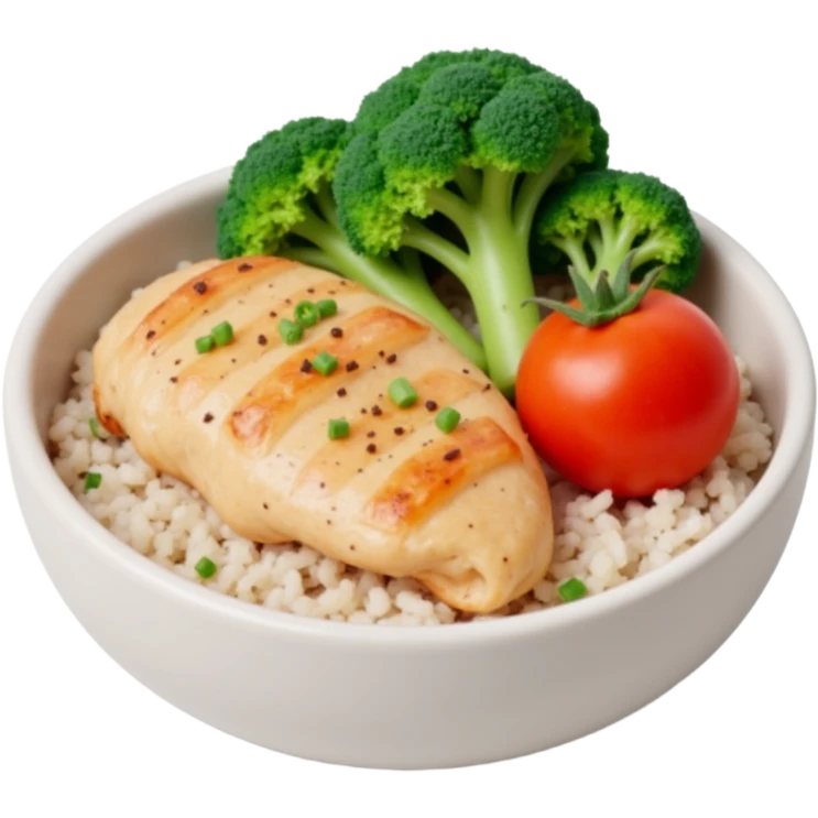 Meal broccoli chicken and tomato emoji
