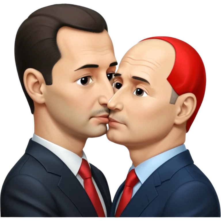 bushar asad president syrien kiss putin emoji