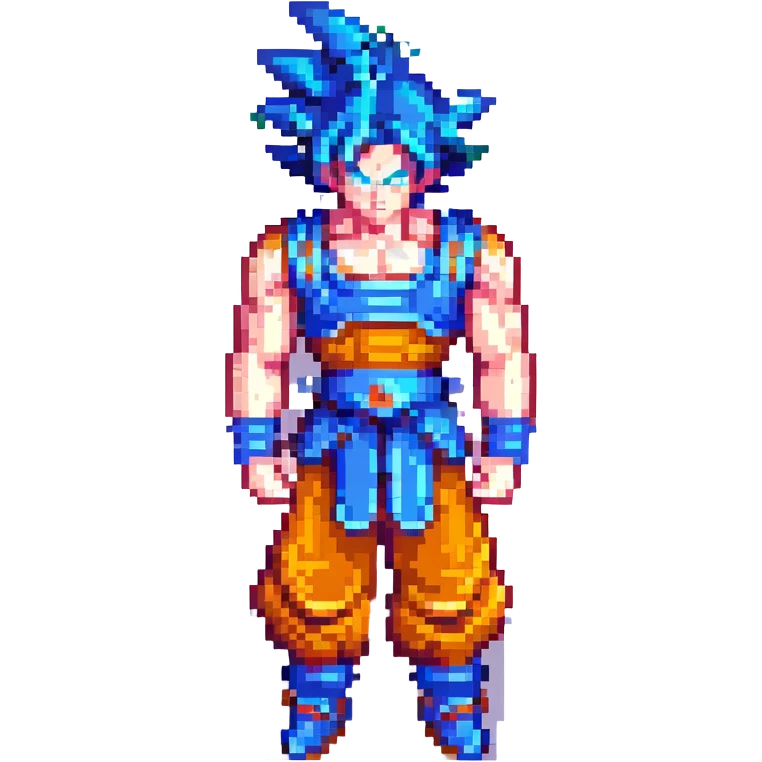 Goku in God mode, full body with detailed armor emoji