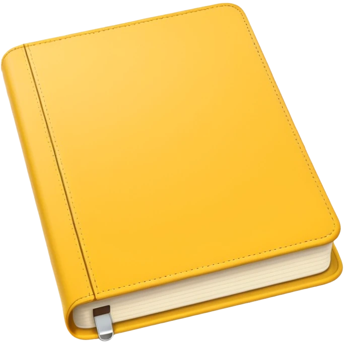 emoji of an open agenda with a yellow cover, visible pages, simple details emoji