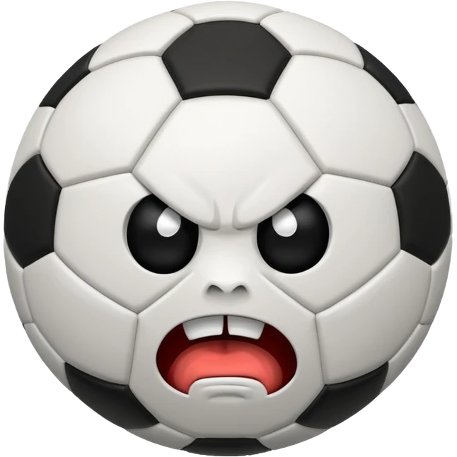BALON DE FUTBOL CON CARAS ENFADOS emoji