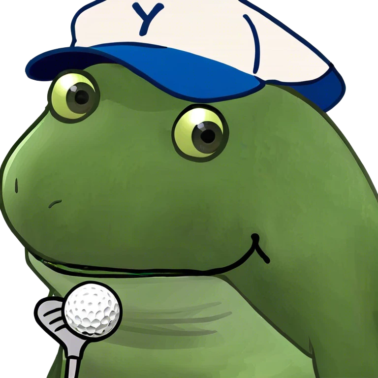 Bufo sleeping and dreaming about golf emoji