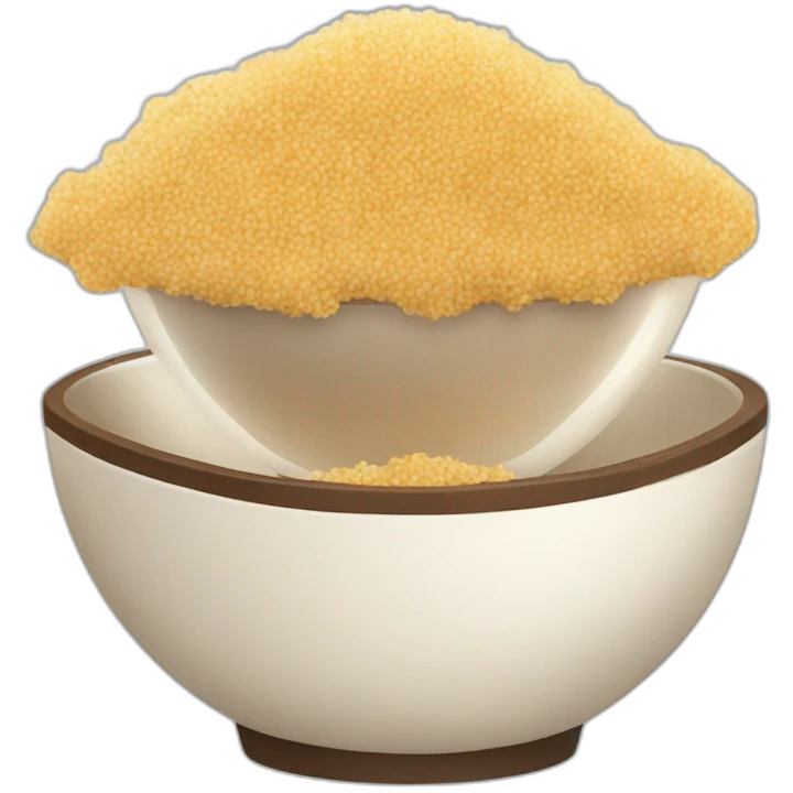 bowl with quinoa and chicken emoji