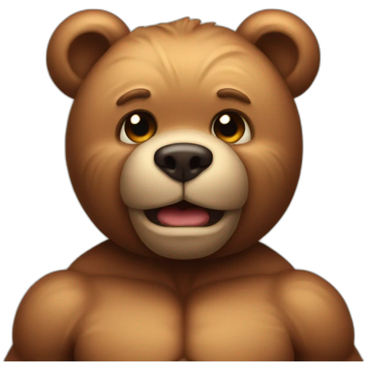 muscular teddy bear emoji