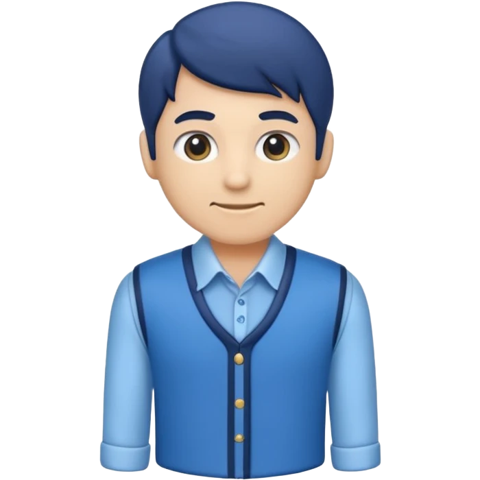 Crie um emoji de uma camisa social manga longa azul claro com um colete azul marinho por cima emoji