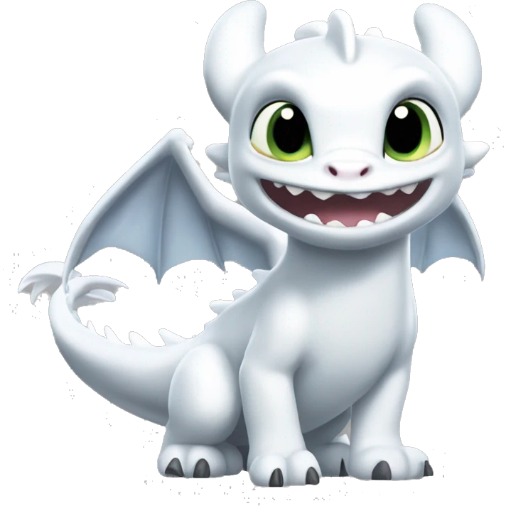 Light fury toothless dragon  emoji