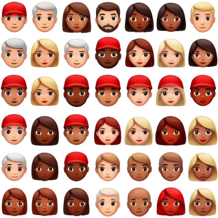 people wearing re d emoji