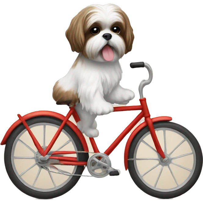 Shih Tzu riding a bike emoji