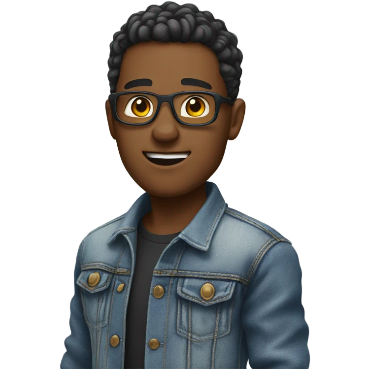 cool guy in denim jacket emoji