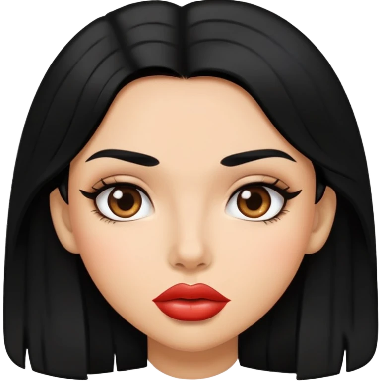 girl with black hair and big lips emoji