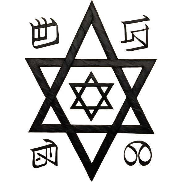 tetragrammaton, traditional Hebrew calligraphy, simple and iconic emoji