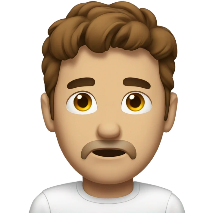 Man skydive brown Haar sad emoji